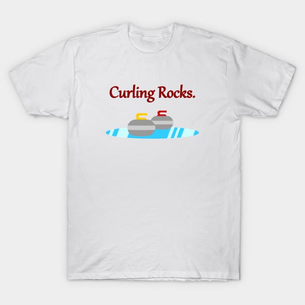 Curling Rocks. T-Shirt by Ethan